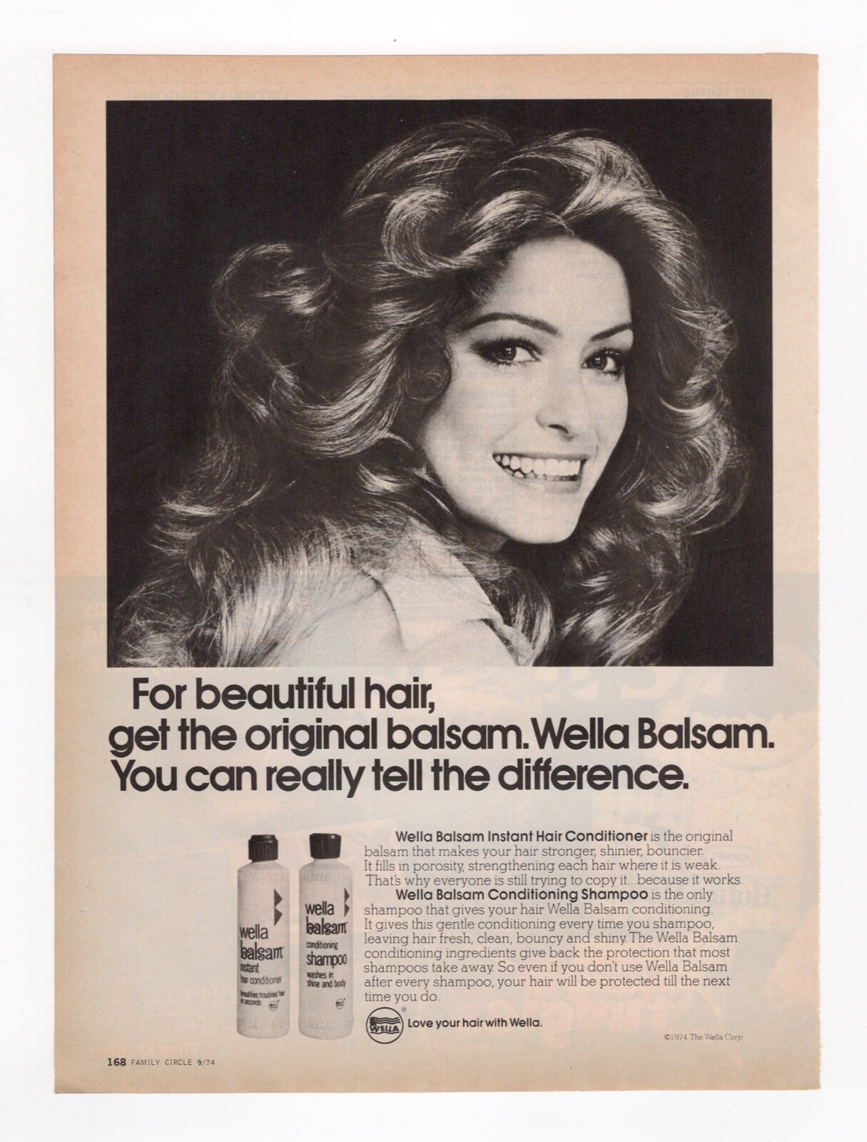 vintage 1970s mag print ad WELLA BALSAM Shampoo Hair Care