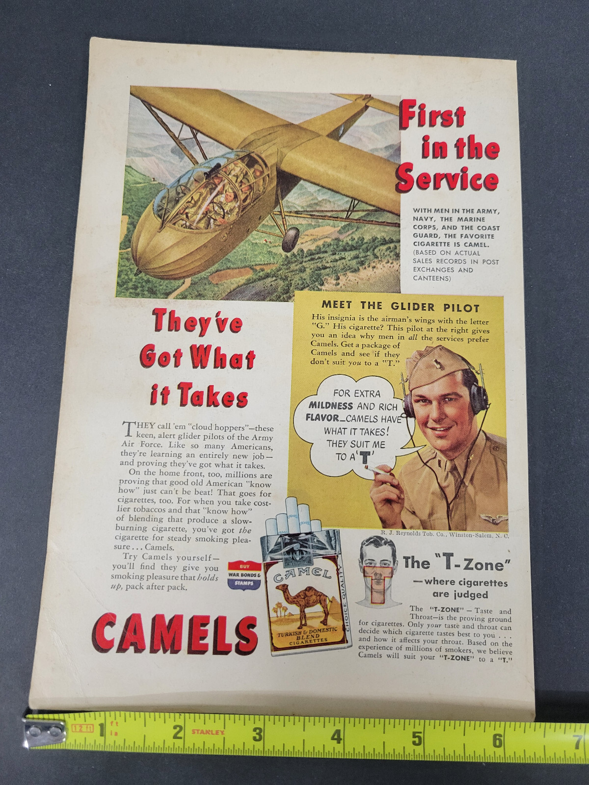 VTG – 1943 – CAMEL Cigarettes Cloud Hoppers Glider Pilots First in Service