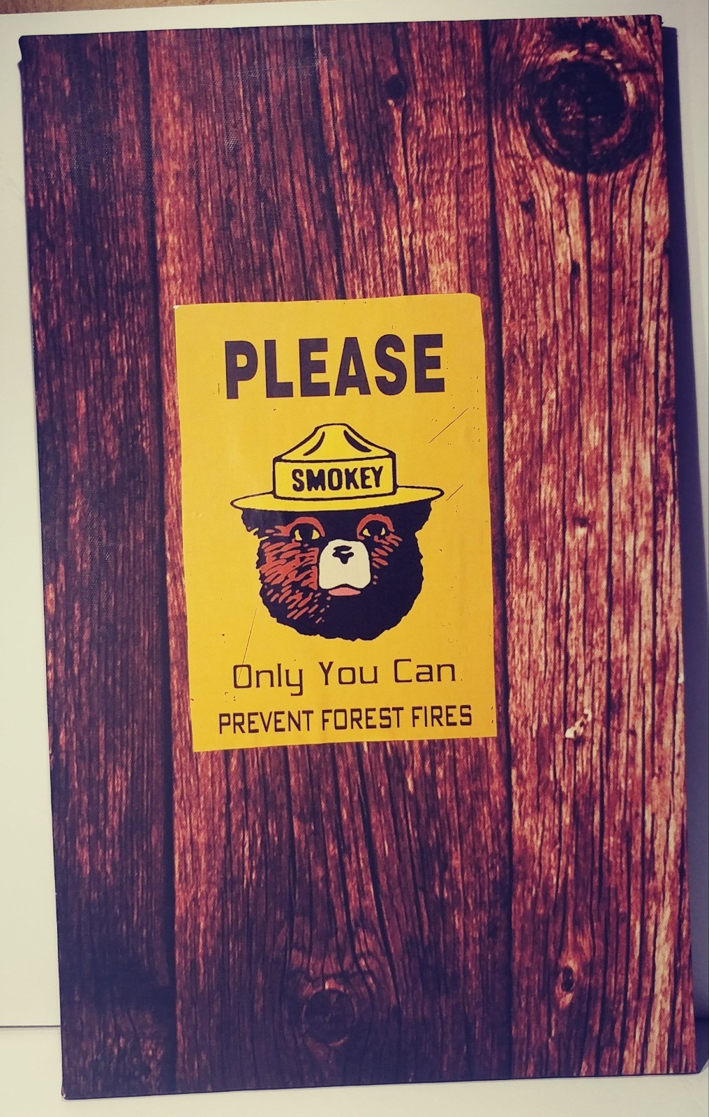 SMOKEY BEAR SIGN,EXCELLENT CONDITION, LARGE 19.5″ X 11.5″ FREE SHIPPING