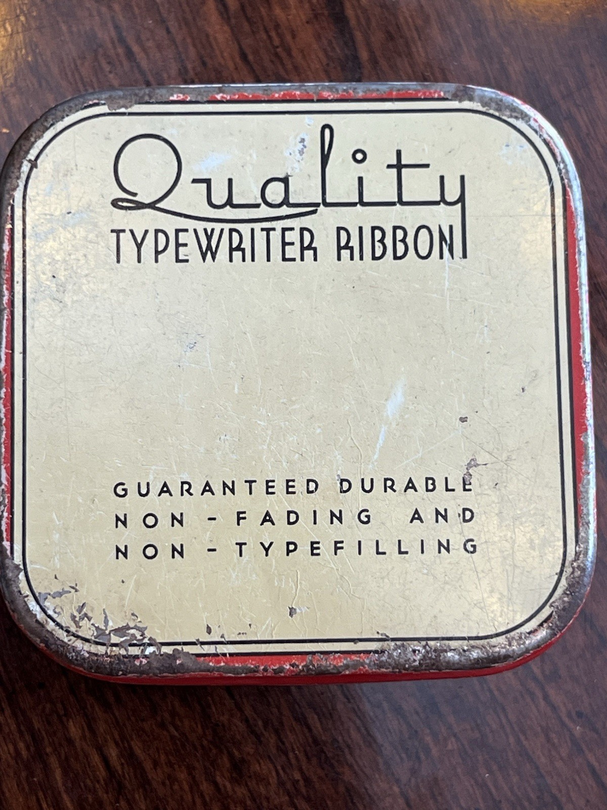 Vintage Herald Square Typewriter Ribbon Tin Box F.W. Woolworth Co. 1930s 1940s