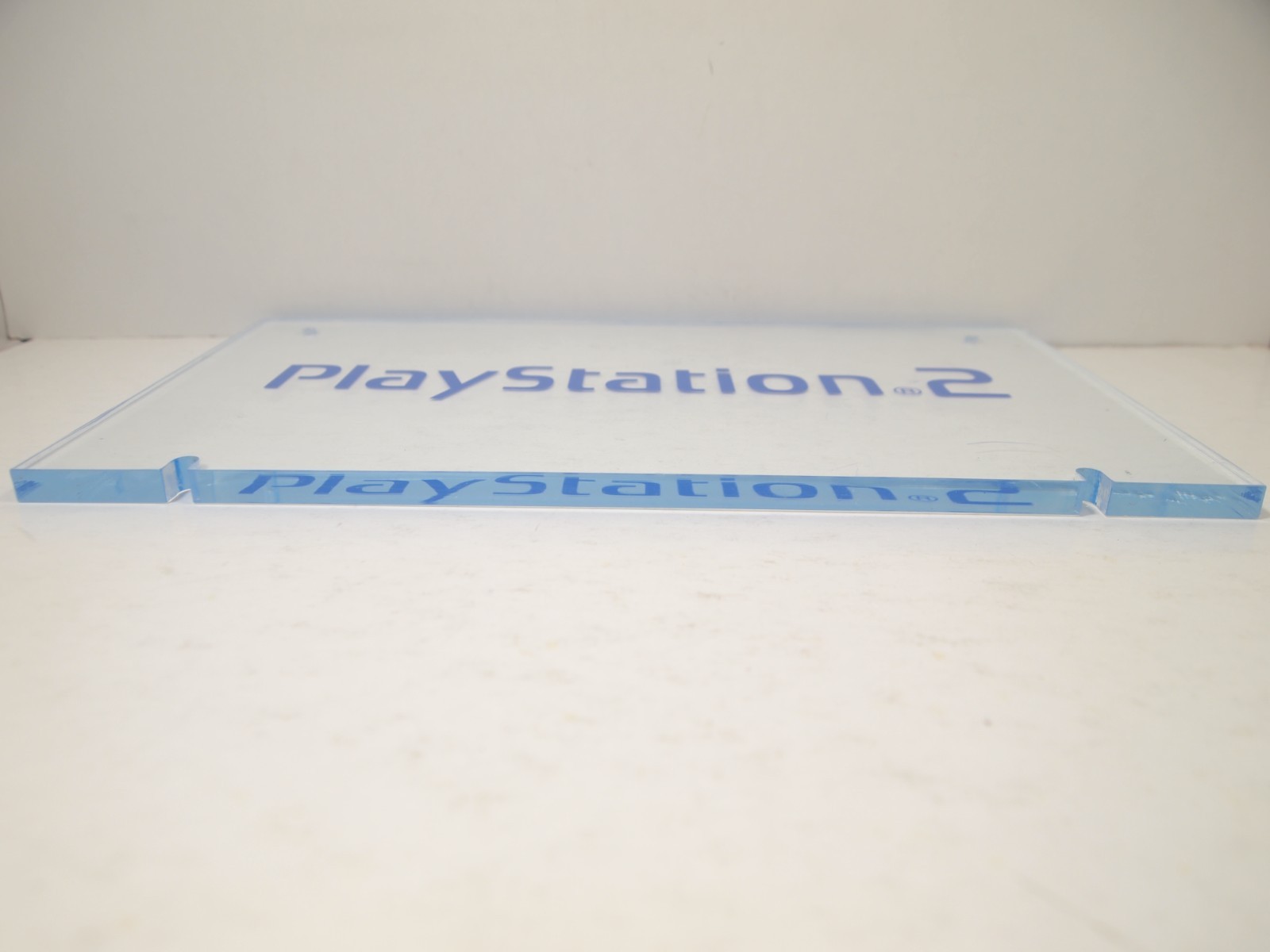 12″ x 7″ Official PlayStation 2 PS2 Clear Acrylic Store Display Sign Rare
