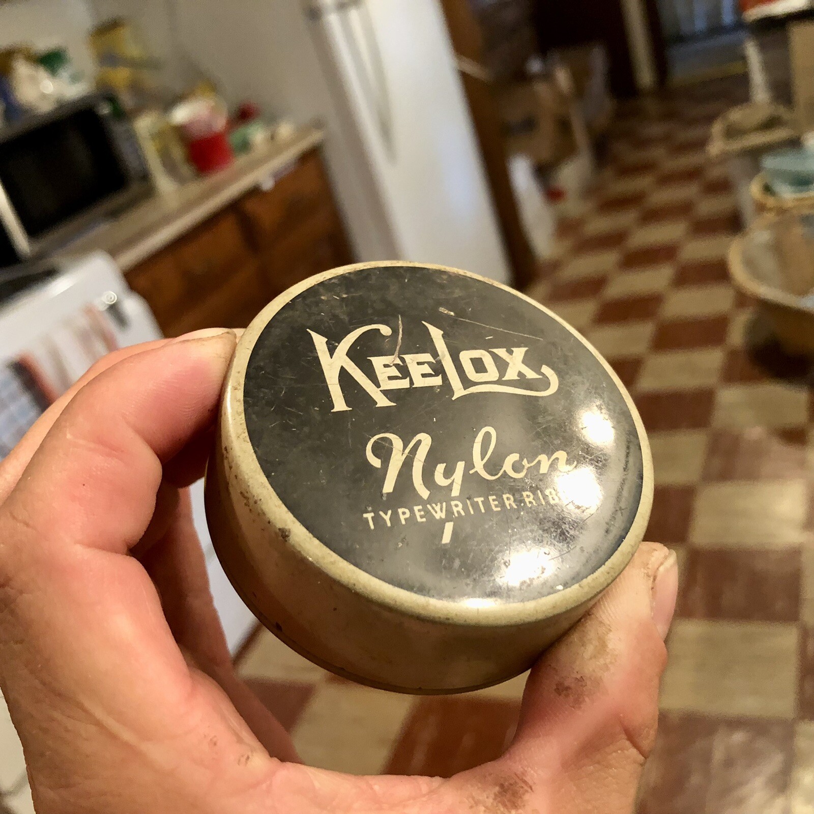 Vintage Keelox Nylon Typewriter Ribbon Tin Can Underwood Rochester NY Nice