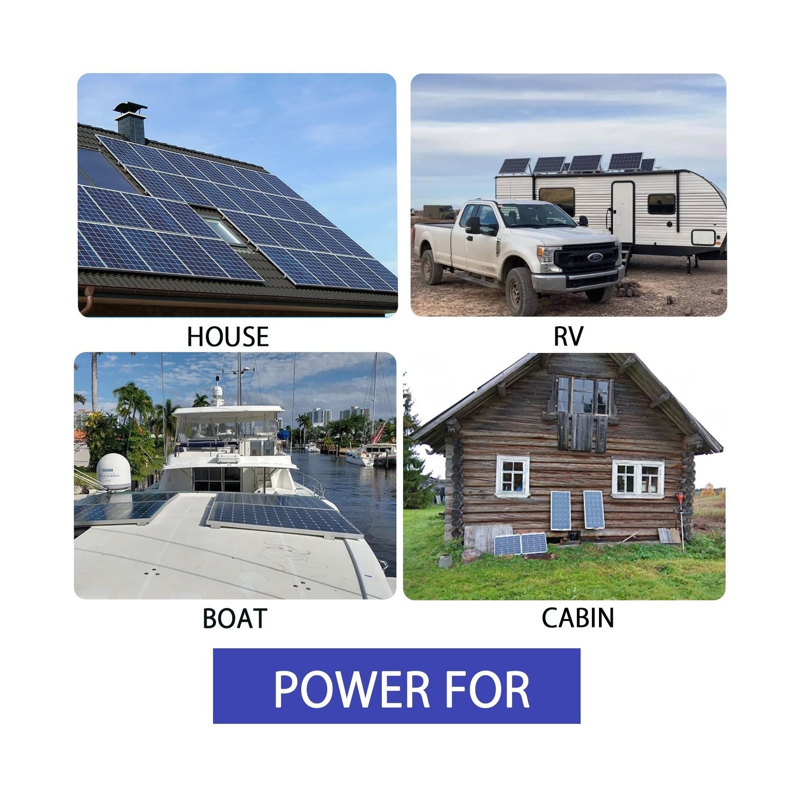 200 Watt 12Volt/24VVolt Solar Panel Kit 2X 100W Monocrystalline Module 20A Ch…