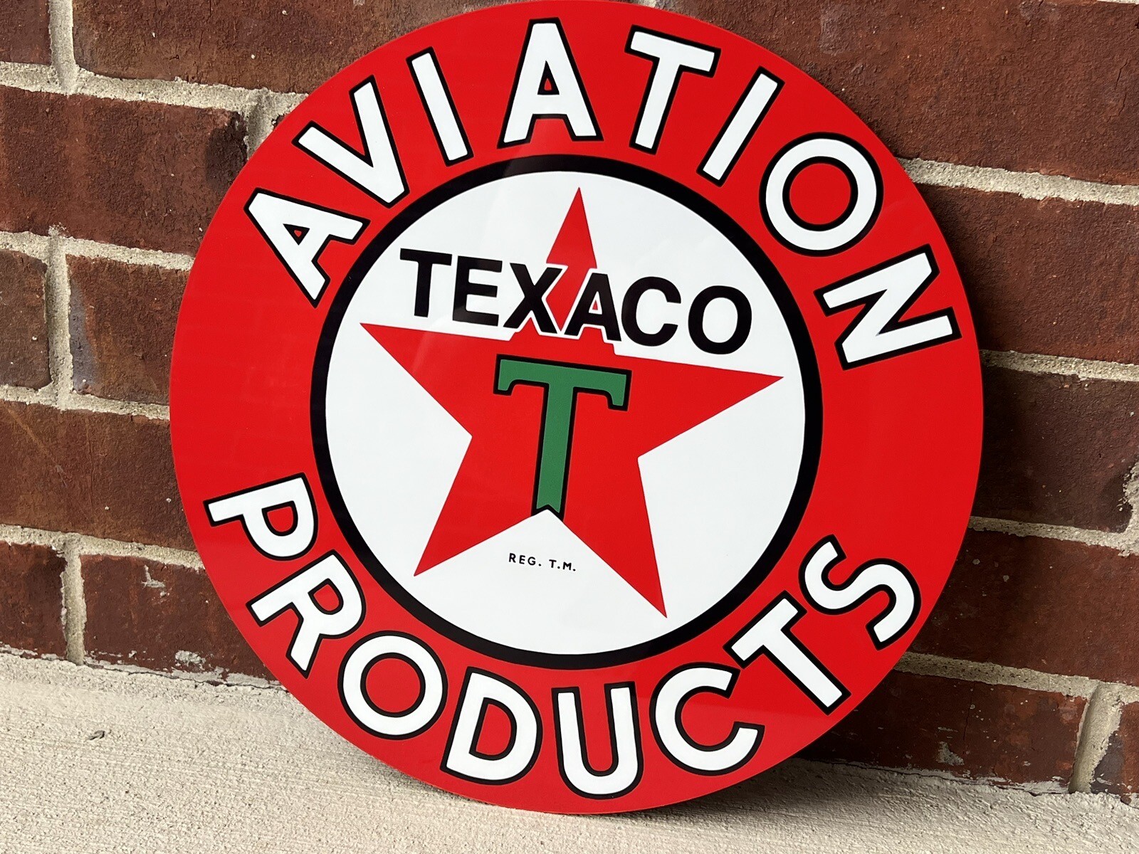 14 Inch Texaco Aviation Aluminum Round Garage Sign Premium Quality