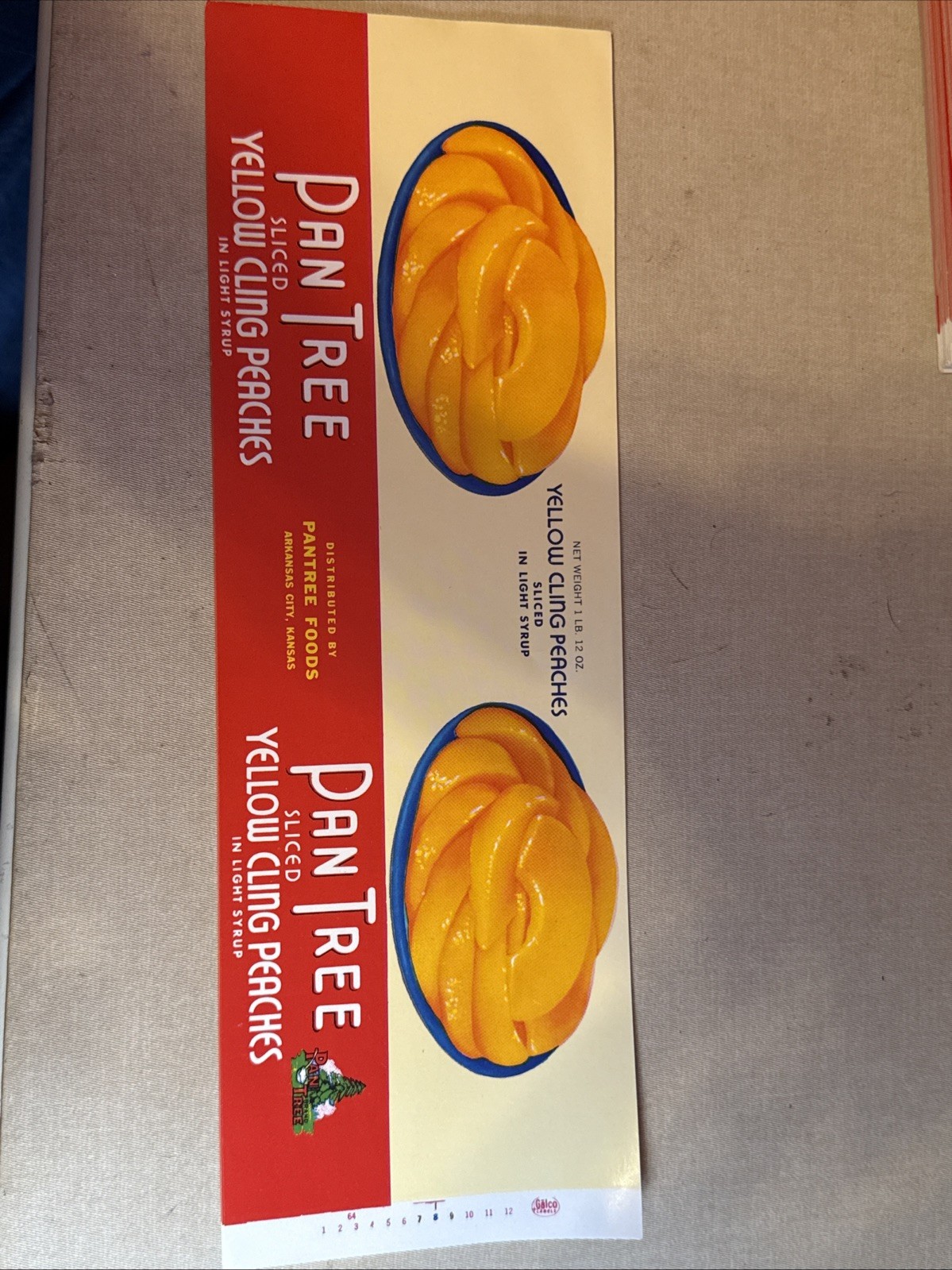 Pan Tree Foods Yellow Cling Peaches Vintage Can Label – Lot of 10
