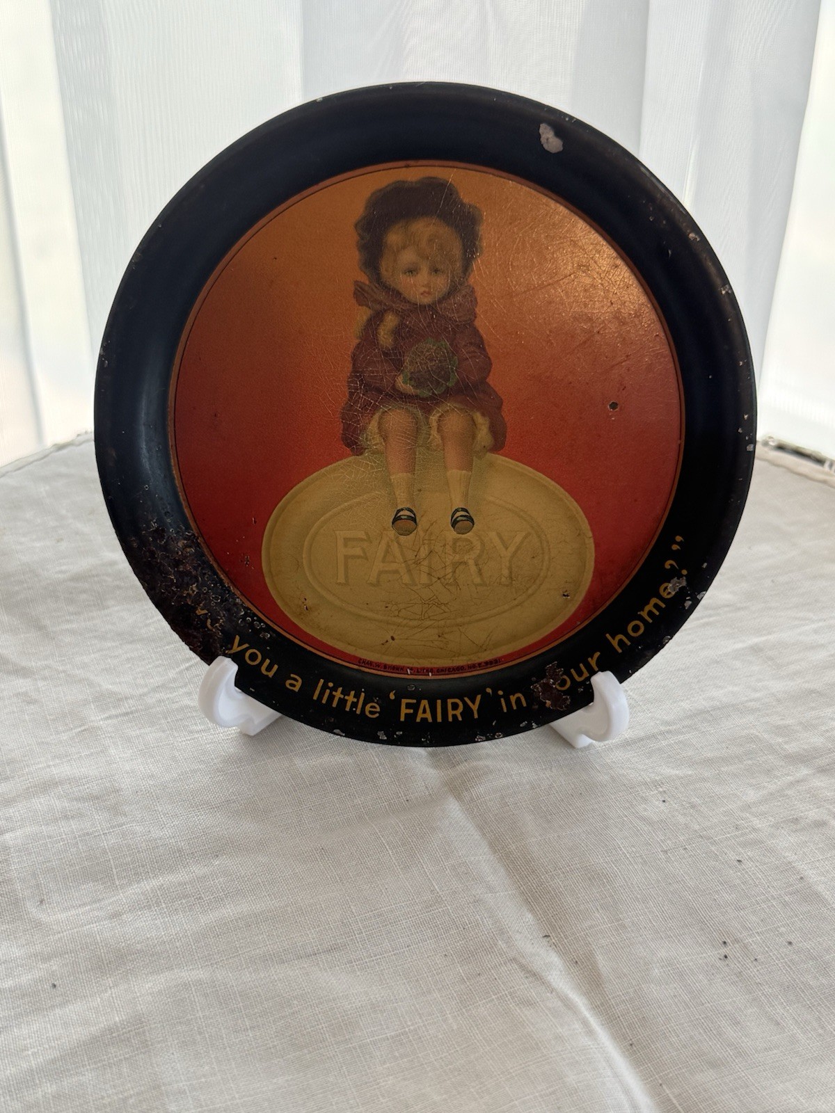 Early Vtg Advertising Tip Tray Fairy Soap Chas. W. Shonk Litho Chicago