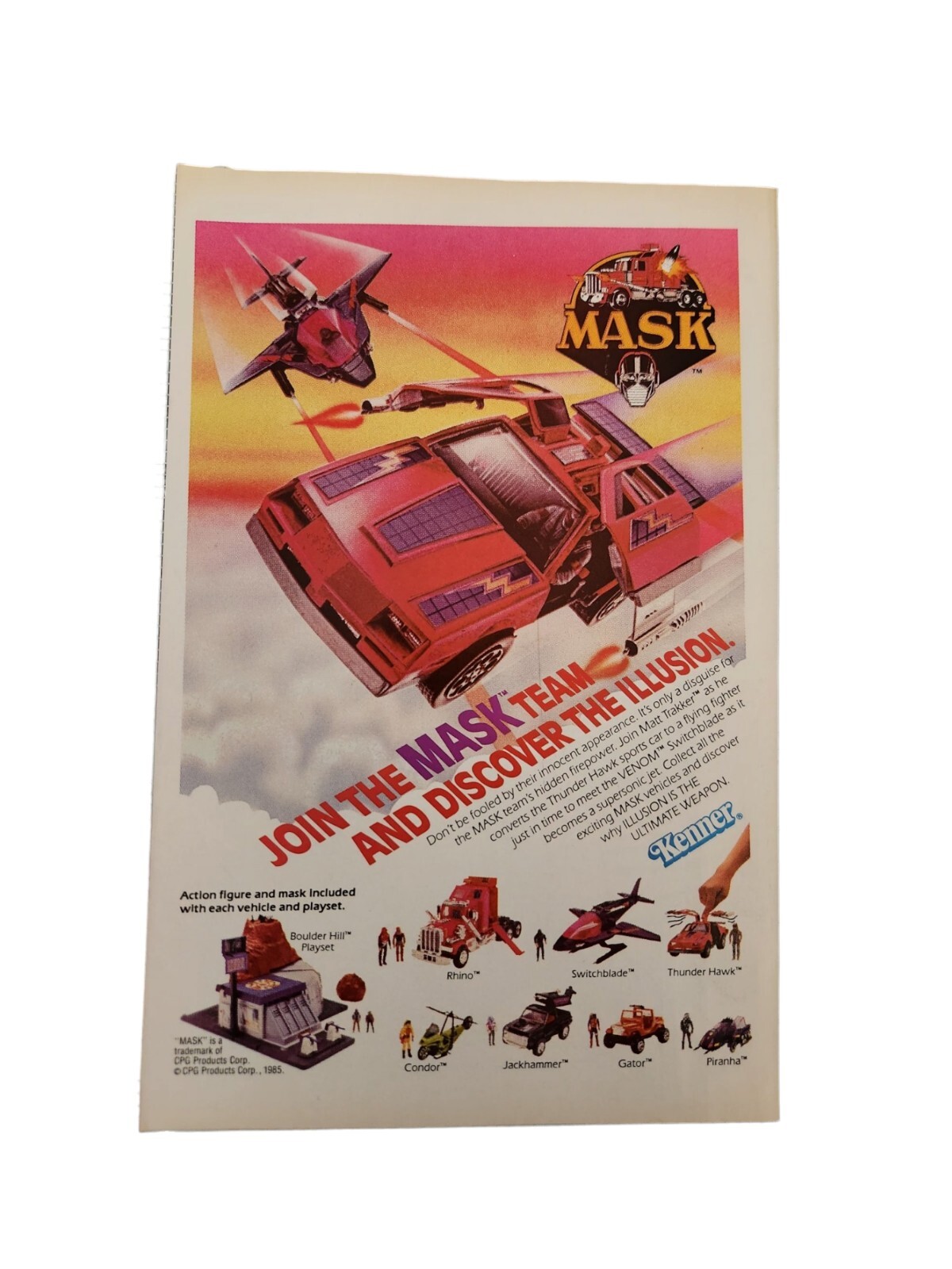 PRINT AD 1985 M.A.S.K. TV Series Toys Comic Book Size Original & Authentic
