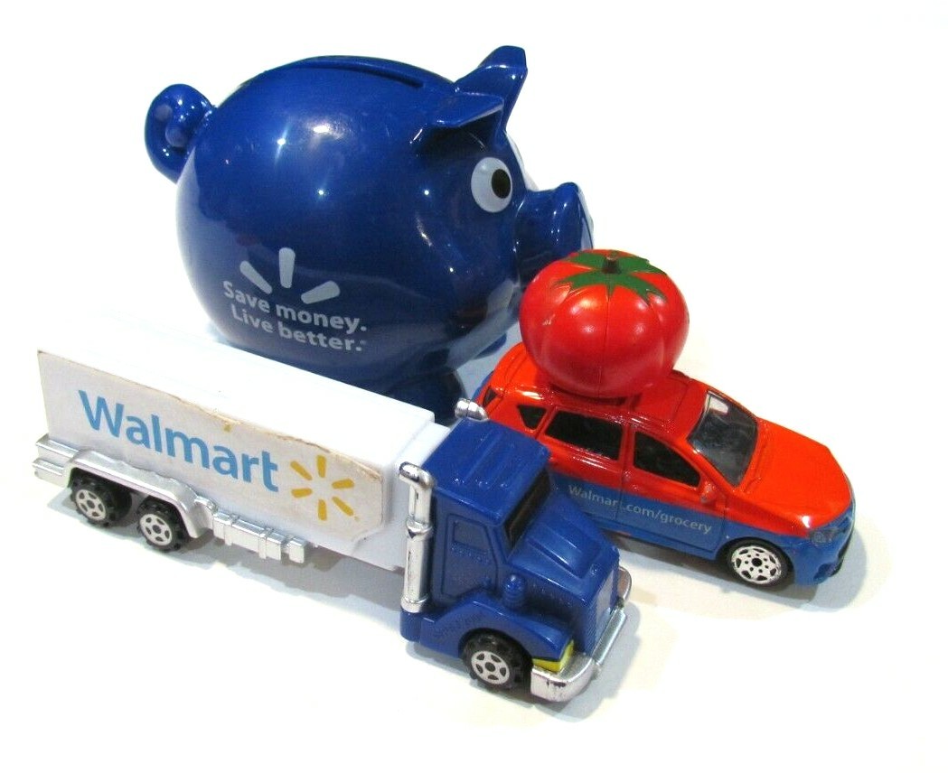 Walmart Grocery Delivery Tomato Diecast Car Rare Piggy Bank Truck PEZ Dispenser