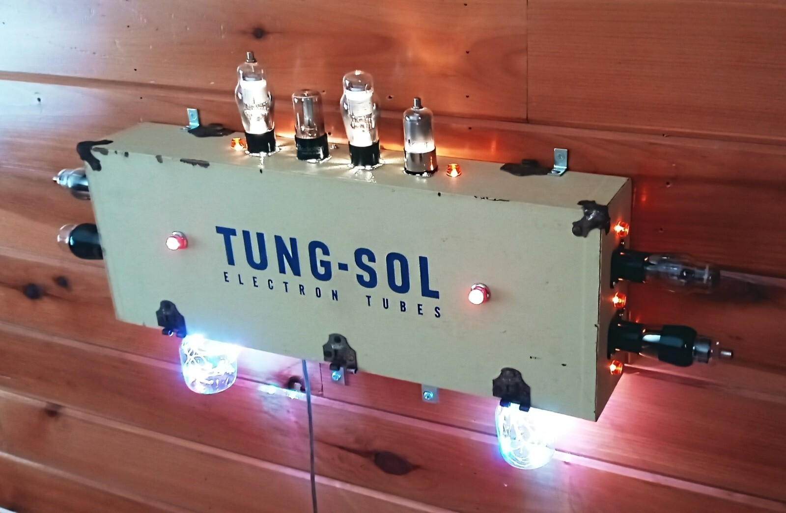 Vintage Folk Art Lighted Sign Advertising Display Tung-Sol Electron Power Tube