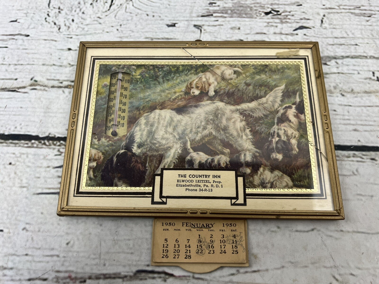 VTG 1950 The Country Inn Elwood Leitzel Elizabethville PA Advertising Calendar