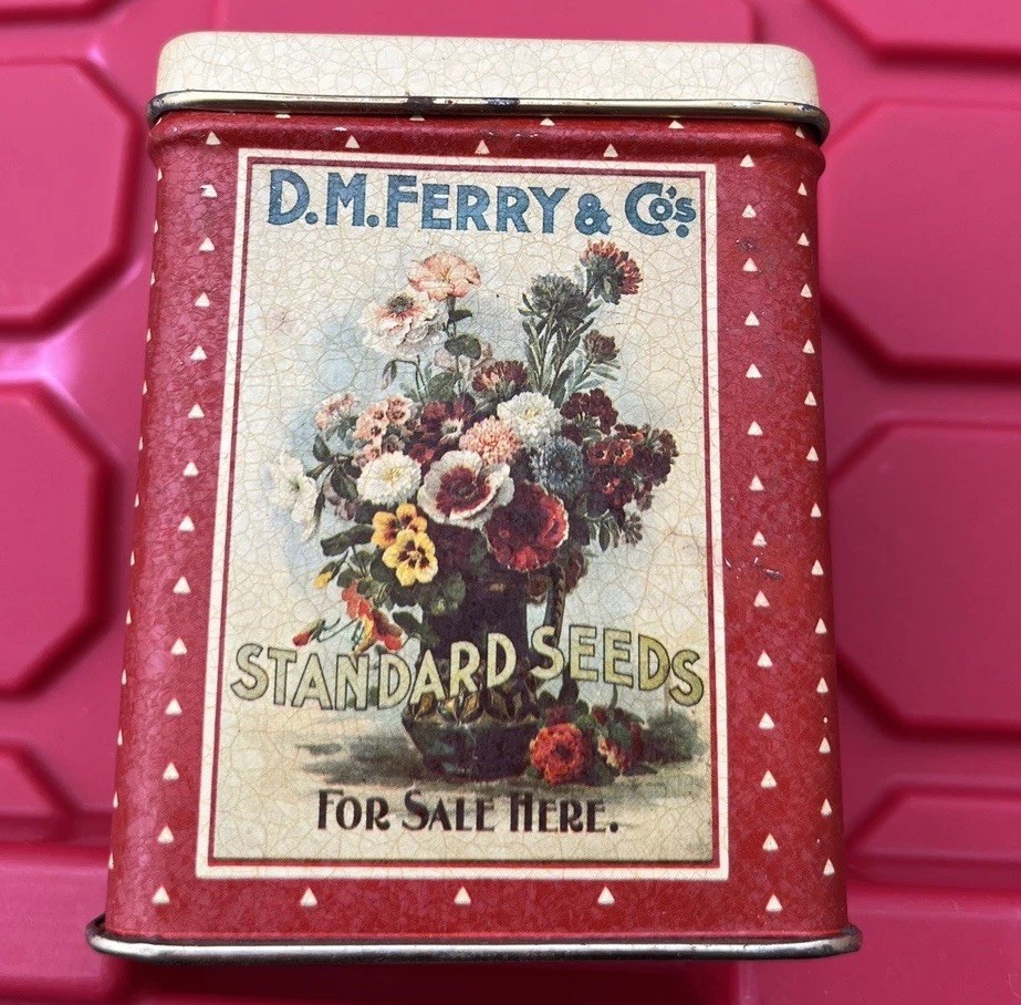 VTG Bristolware Ferry-Morse Seed Co Collectible Seeds Metal Tin 4×3″ Farmhouse
