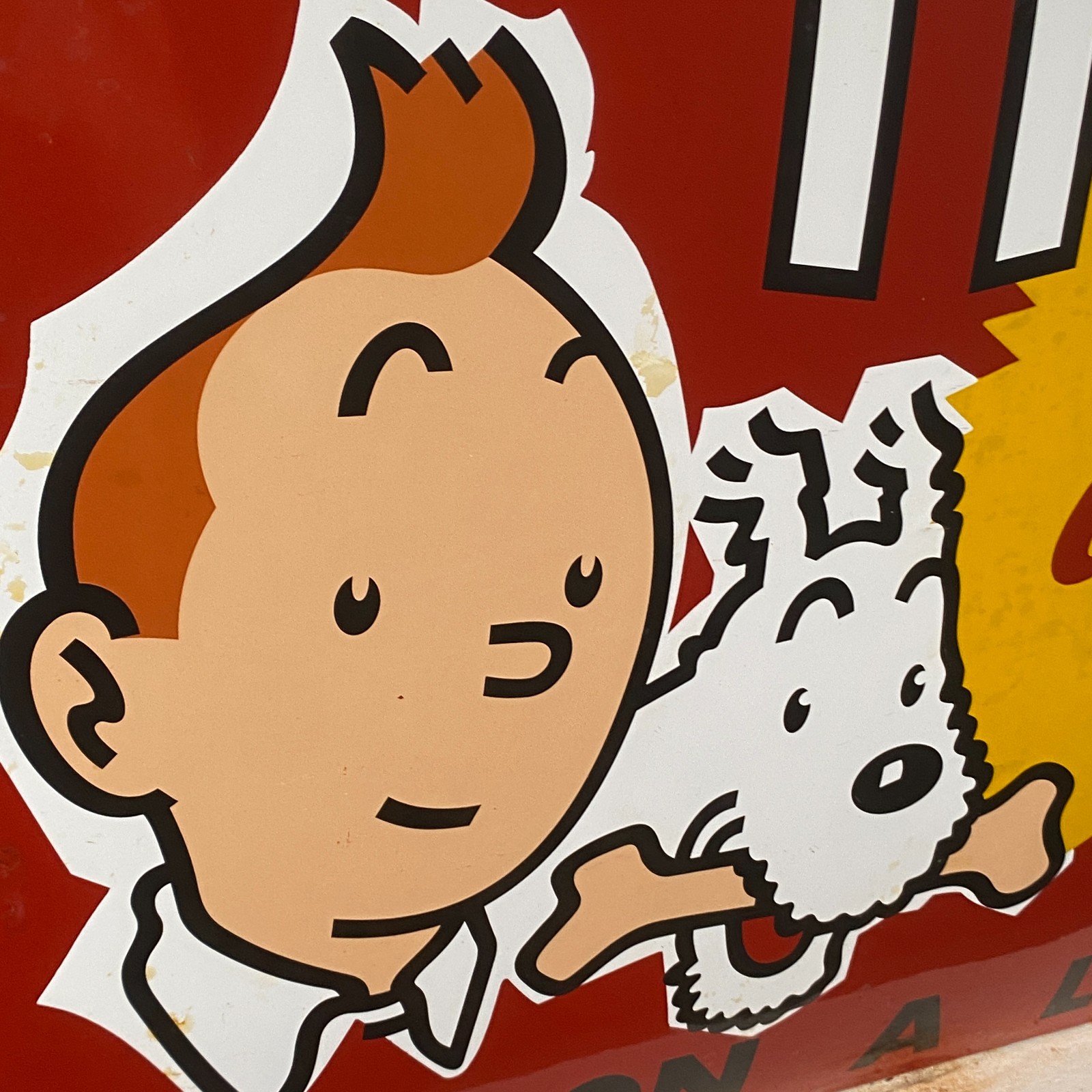 TINTIN – Advertising Sign – 60x40cm (23.6×15.7″) – Nice Porcelain Enamel Signage