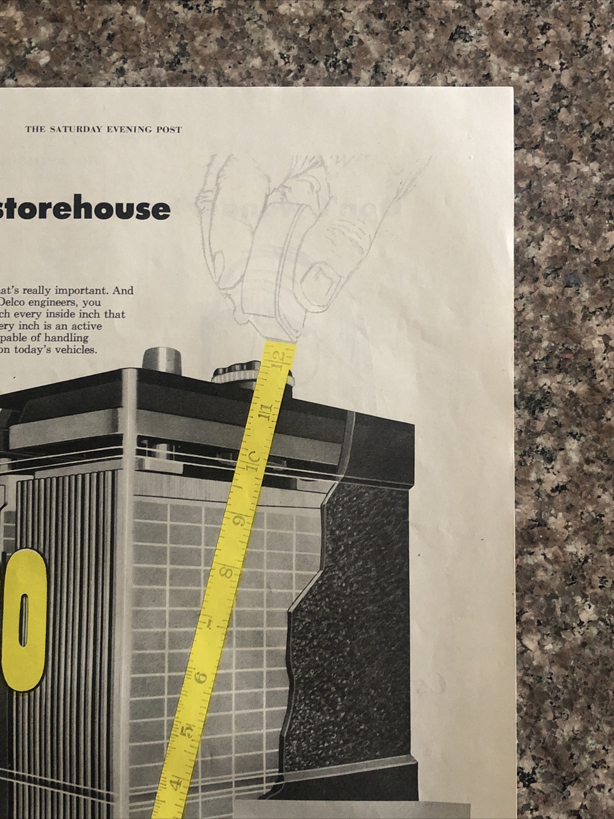 1954 Delco Battery PRINT AD Every Inch – Active Storehouse Of Power VTG 1950s