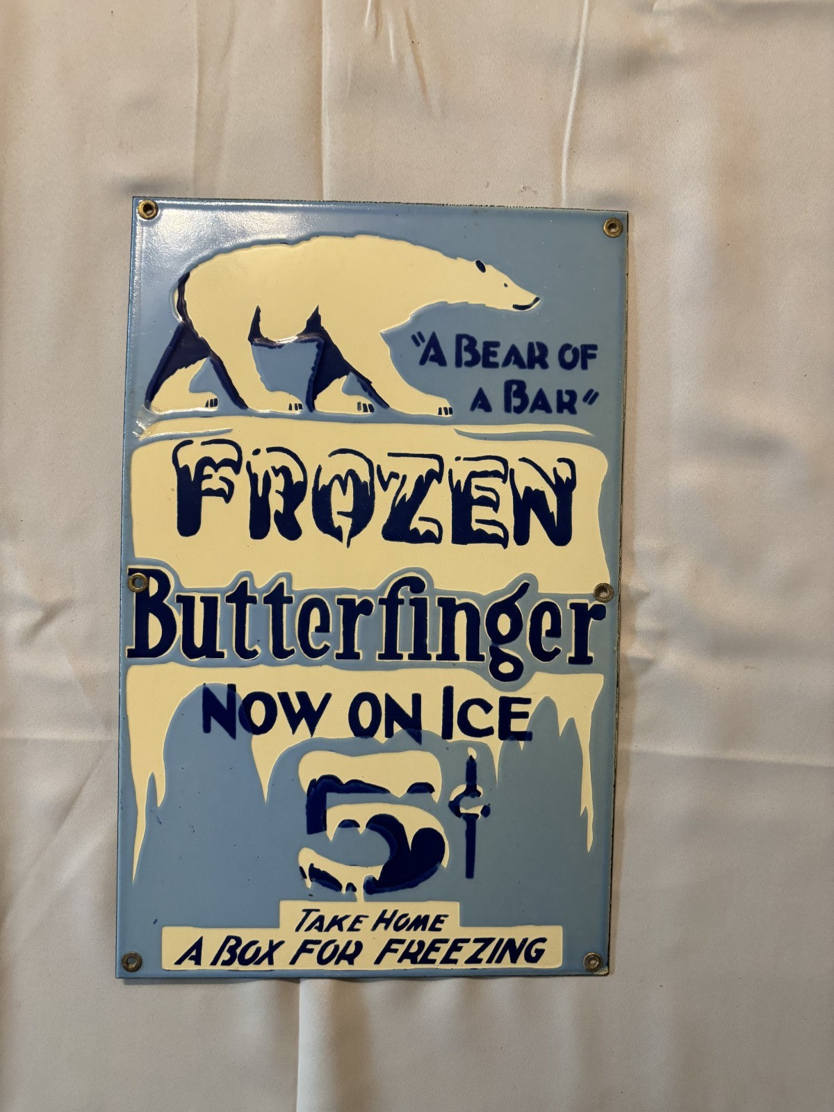 Frozen Butterfinger Porcelain sign 10 1/2″ x 16″