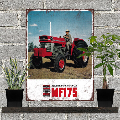 MASSEY-FERGUSON MF175 TRACTOR Farm Man Cave Metal Sign 9×12″ 60658