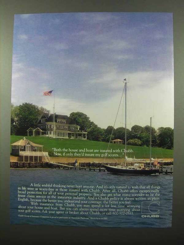 1990 Chubb Insurance Ad – Both the House and Boat