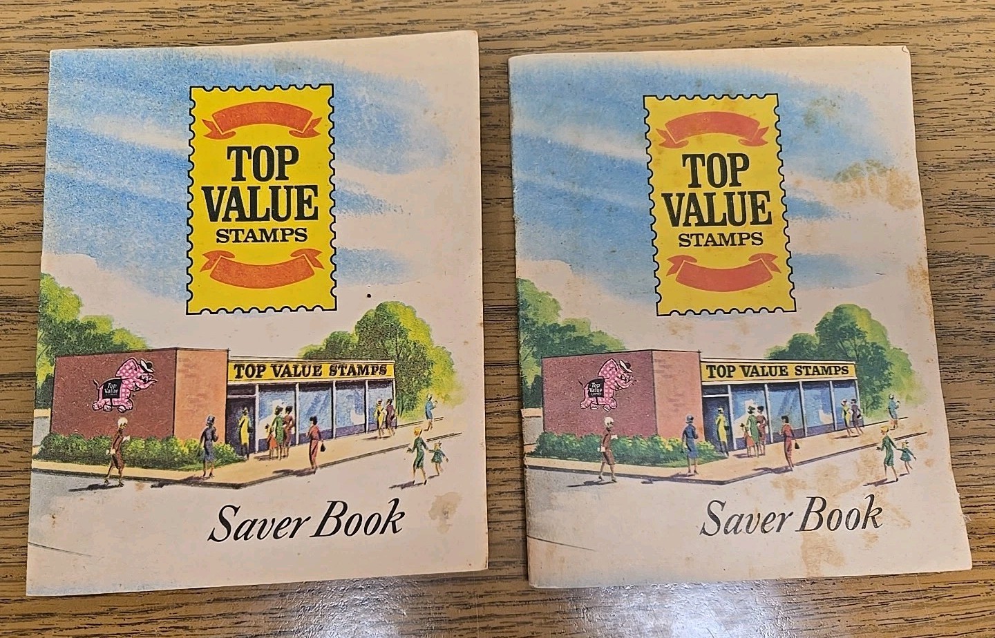 Lot of 2 Vintage 1966 Top Value Stamps Saver Books