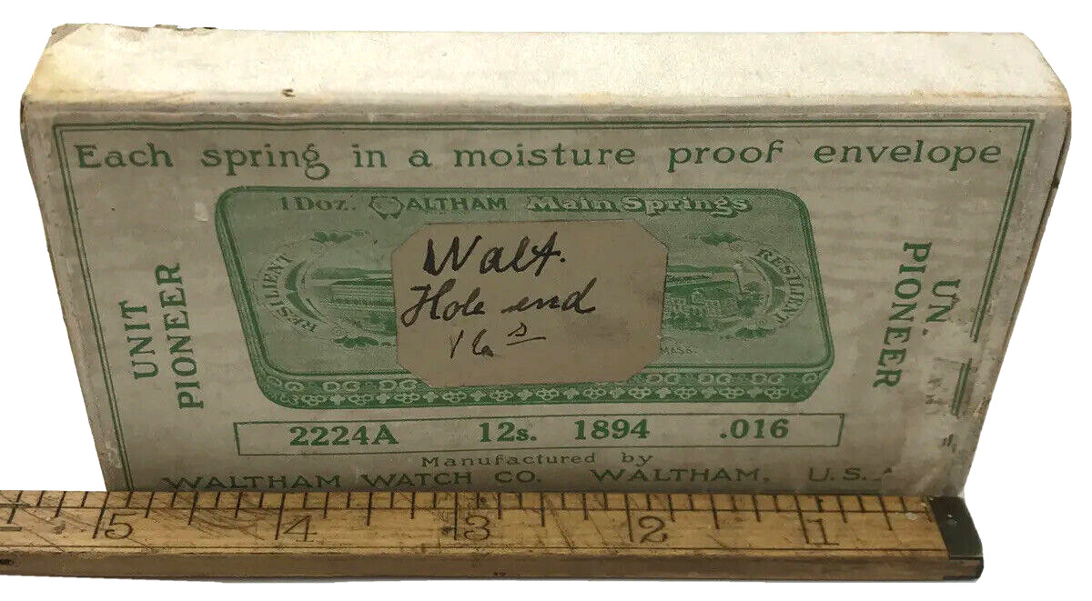 Antique Vtg Waltham Watch Co Main Springs Box Advertising USA