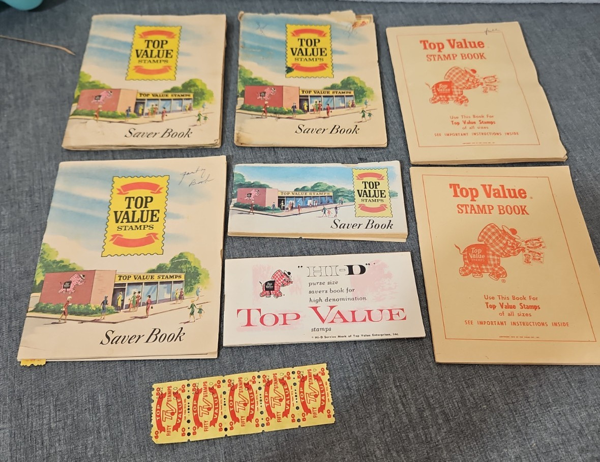 TOP VALUE Yellow Trading Stamps Lot 7 Saver Books 3 FULL 1960’s