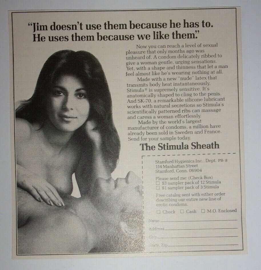 1975 The Stimula Sheaath Condom Advertisement Stamford Hygienics
