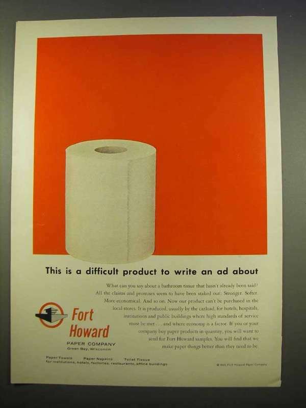 1963 Fort Howard Paper Ad – Difficult To Write About