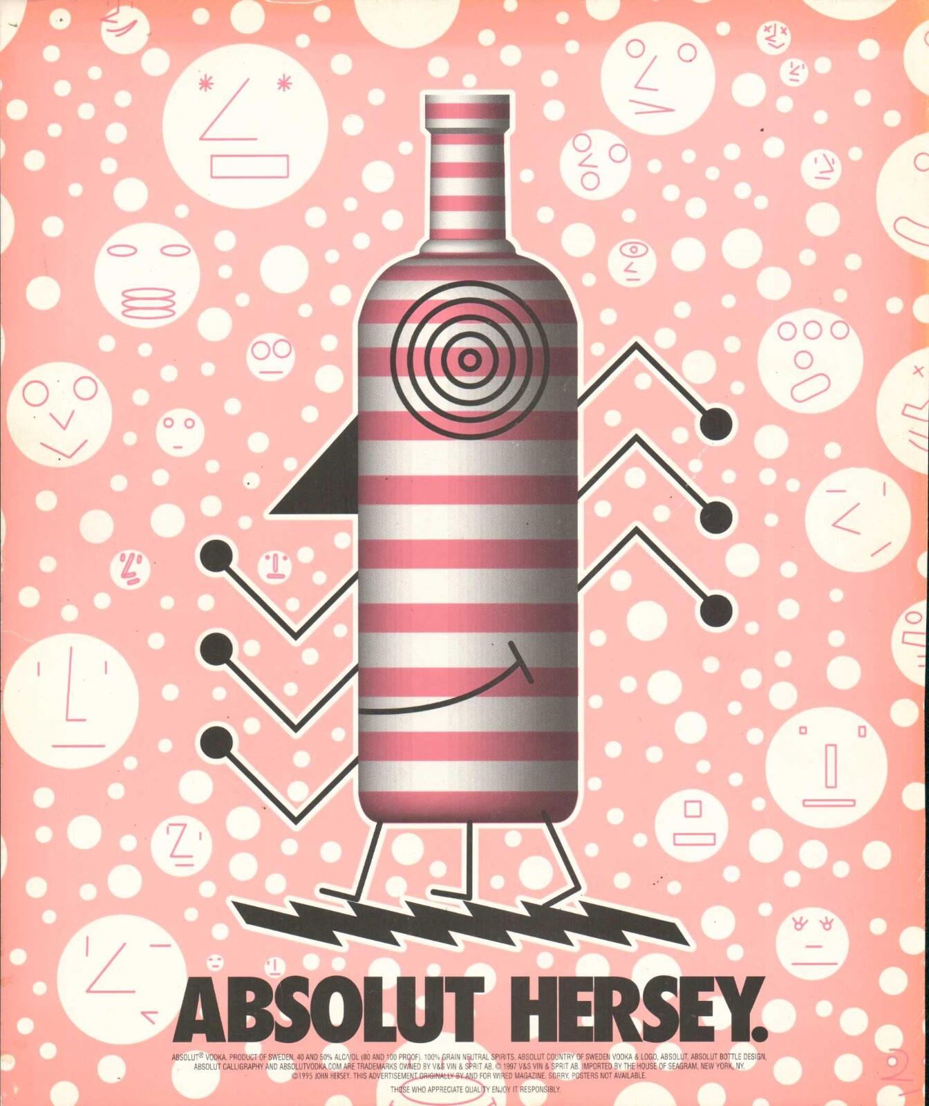 Absolut Magazine Print Ad Advert Vodka Absolut HERSEY. 1pg 1990s VTG 1998