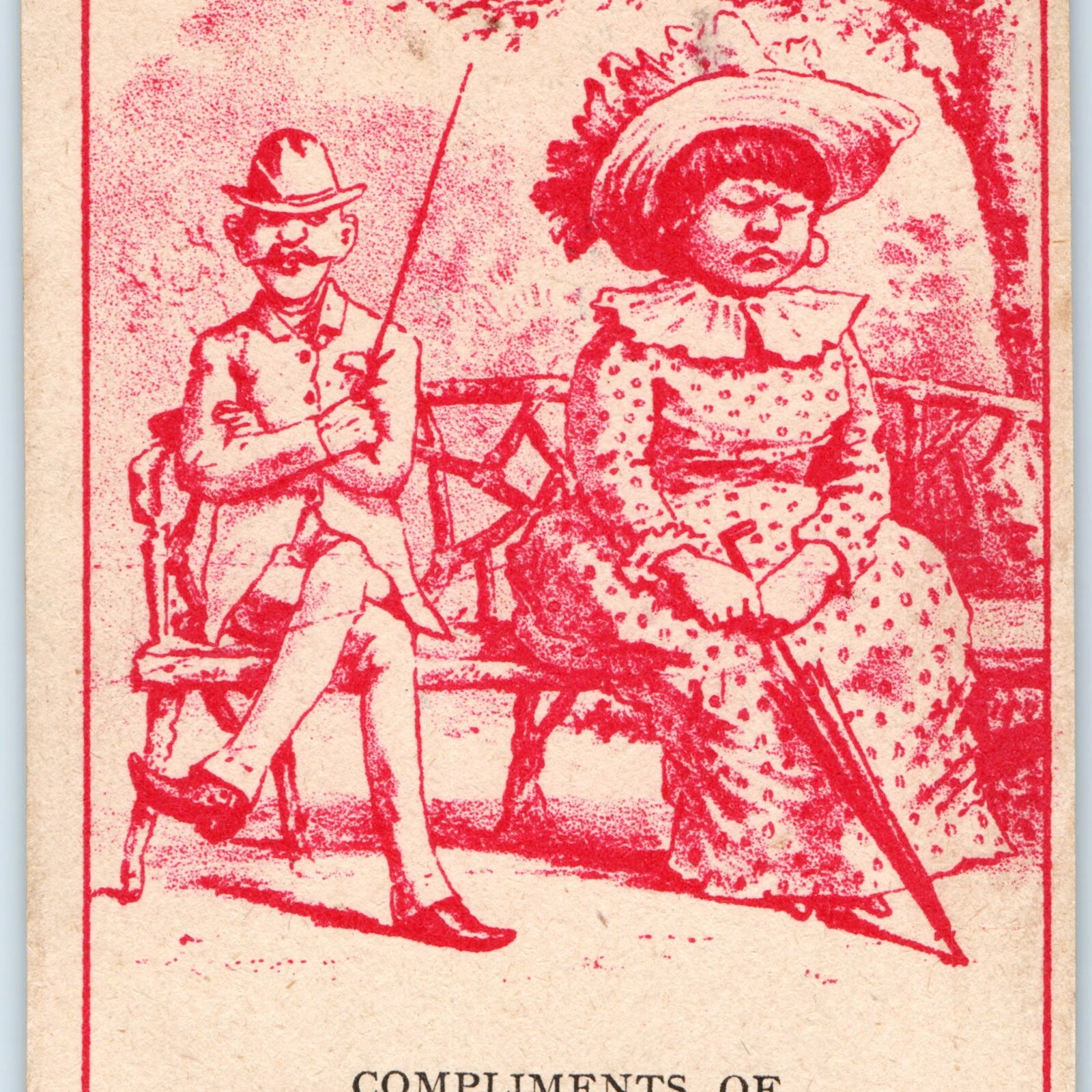 c1880s Geo W Constant & Son Cash Boot Shoe Store Trade Card Ethnic Lady Humorous