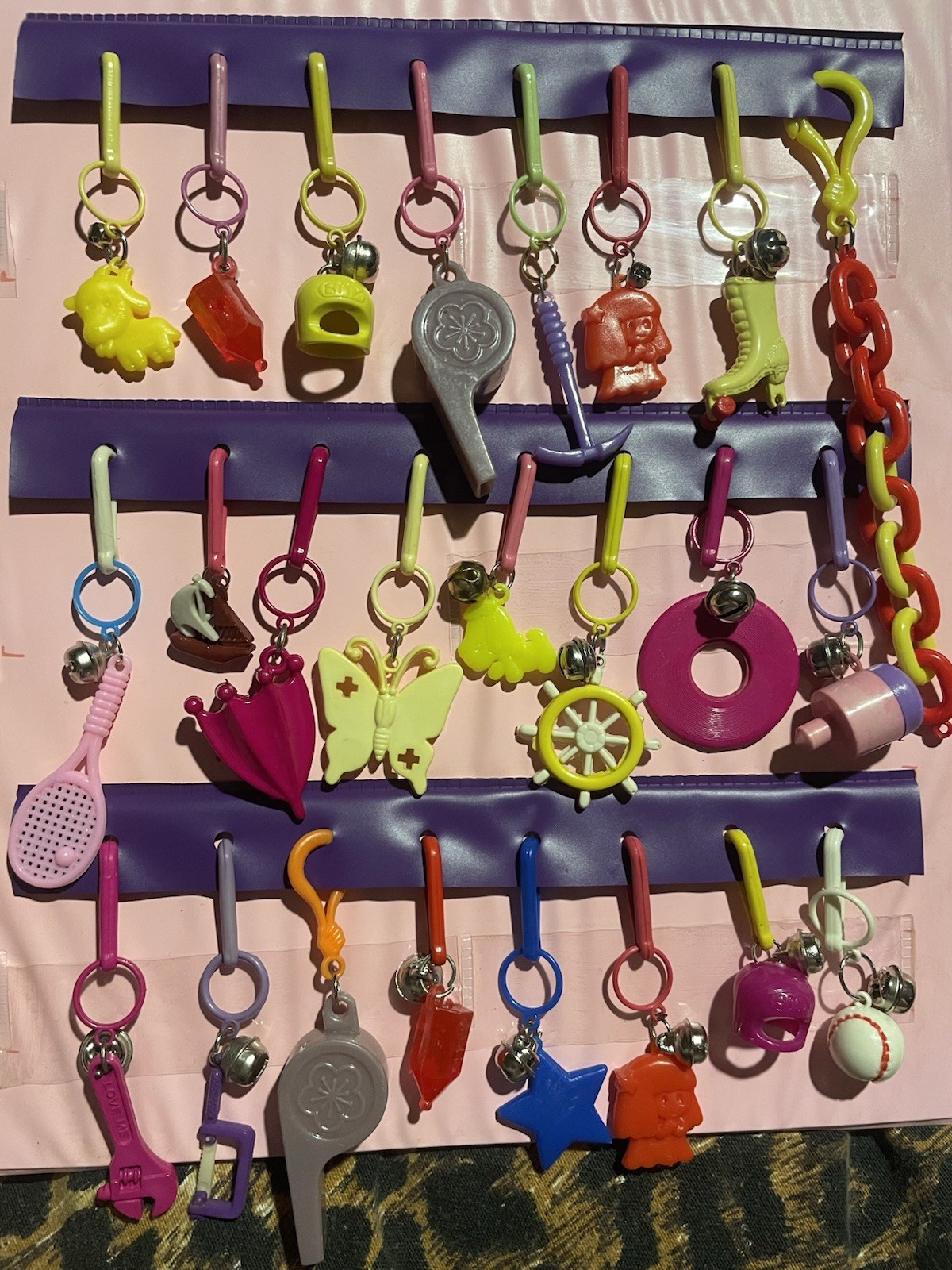 Bell Charms 1980s Vintage 5 Chains Rare 91 Charms Total Charms Collectors Album