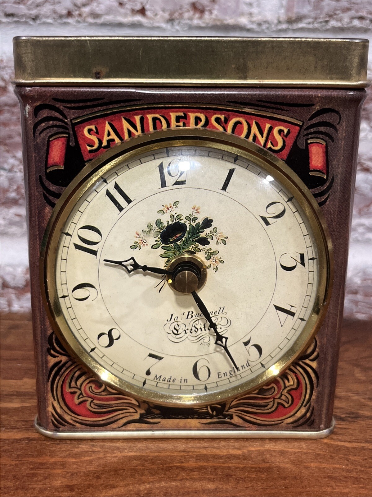 Vintage Sandersons English Breakfast Tea Clock by Roger Lascelles England Untest