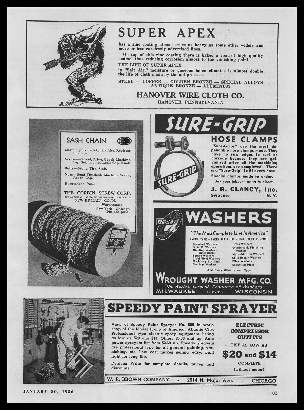 1936 W. R. Brown Company Chicago Illinois Photo Speedy Paint Sprayer Print Ad