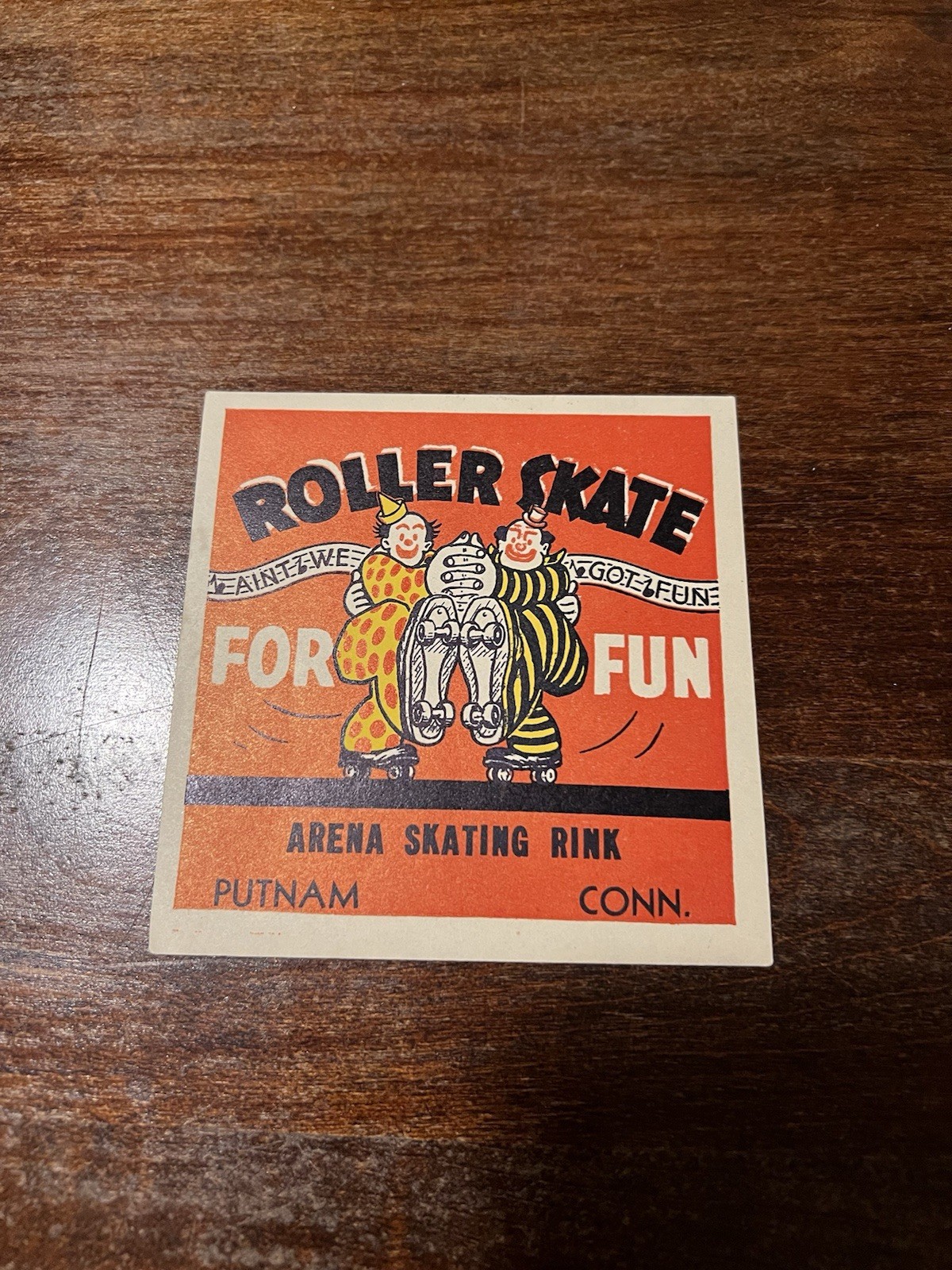 1930’s-50’s Arena Skating Rink Putnam Connecticut Label Vintage Decal