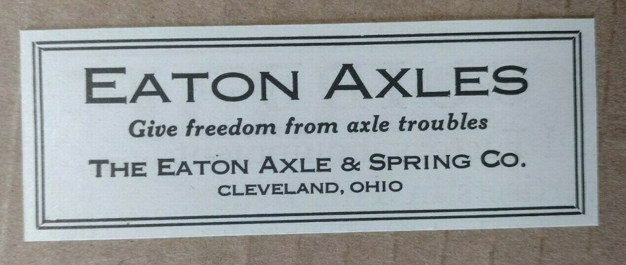 1927 The Eaton Axle & Spring Co. Advertisement Cleveland, Ohio