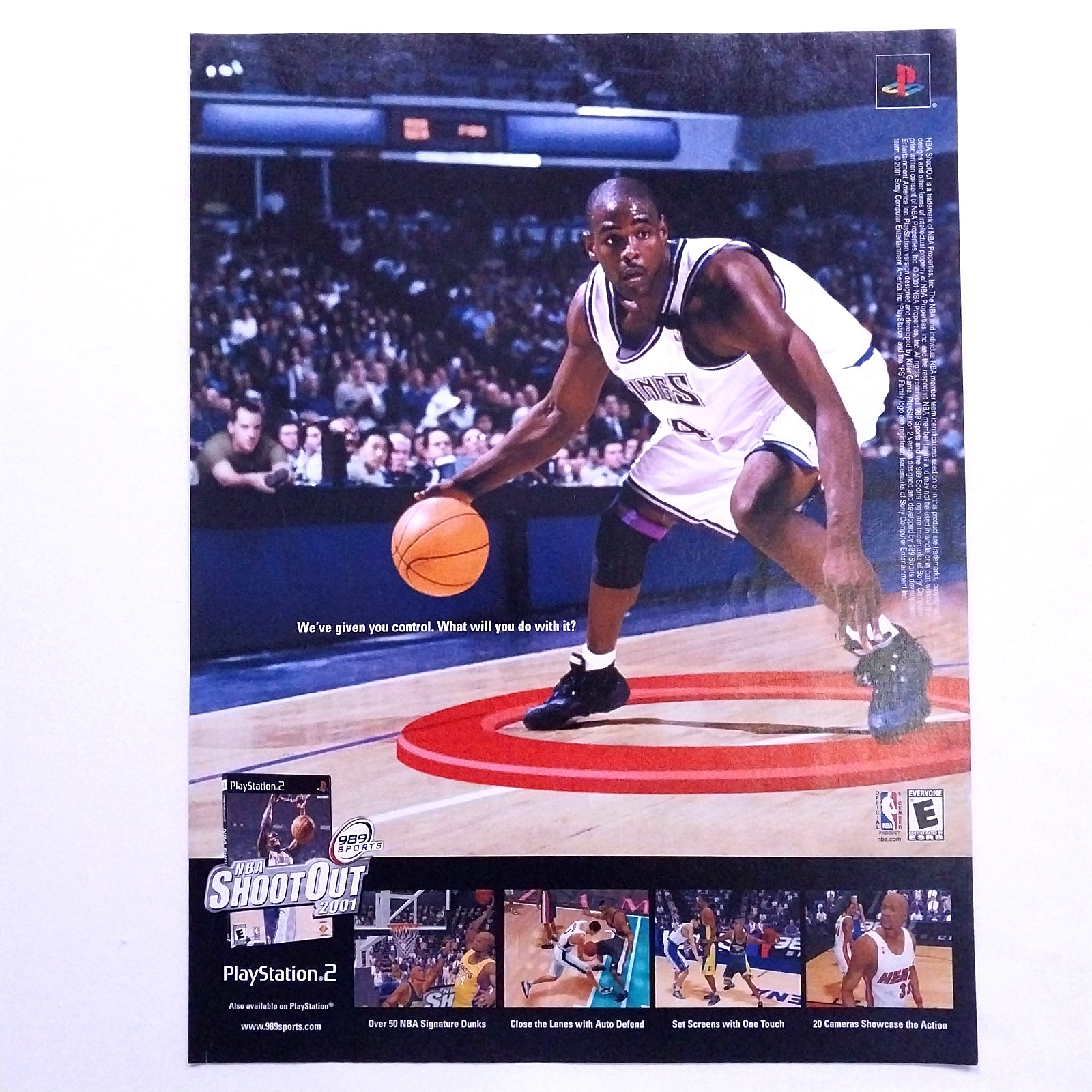 NBA Shoot Out 2001 Game Promo Vintage Print Ad Page Basketball Chris Webber NBA