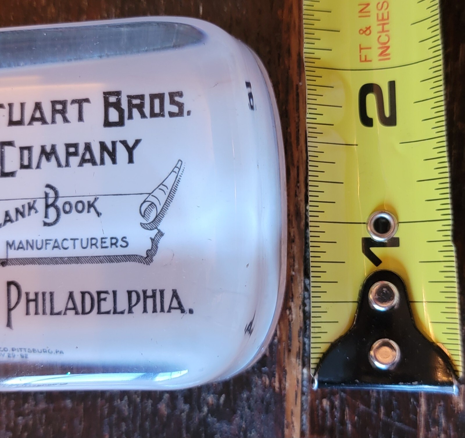 Stuart Bros Blank Book Ledger Mfg Co Philadelphia PA Paperweight 1892