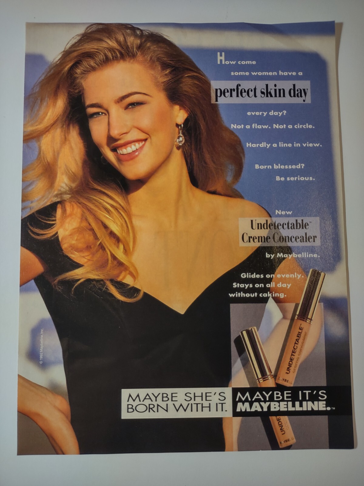 Vintage Print Advertisement 1990s Maybelline Undetectable Creme Concealer