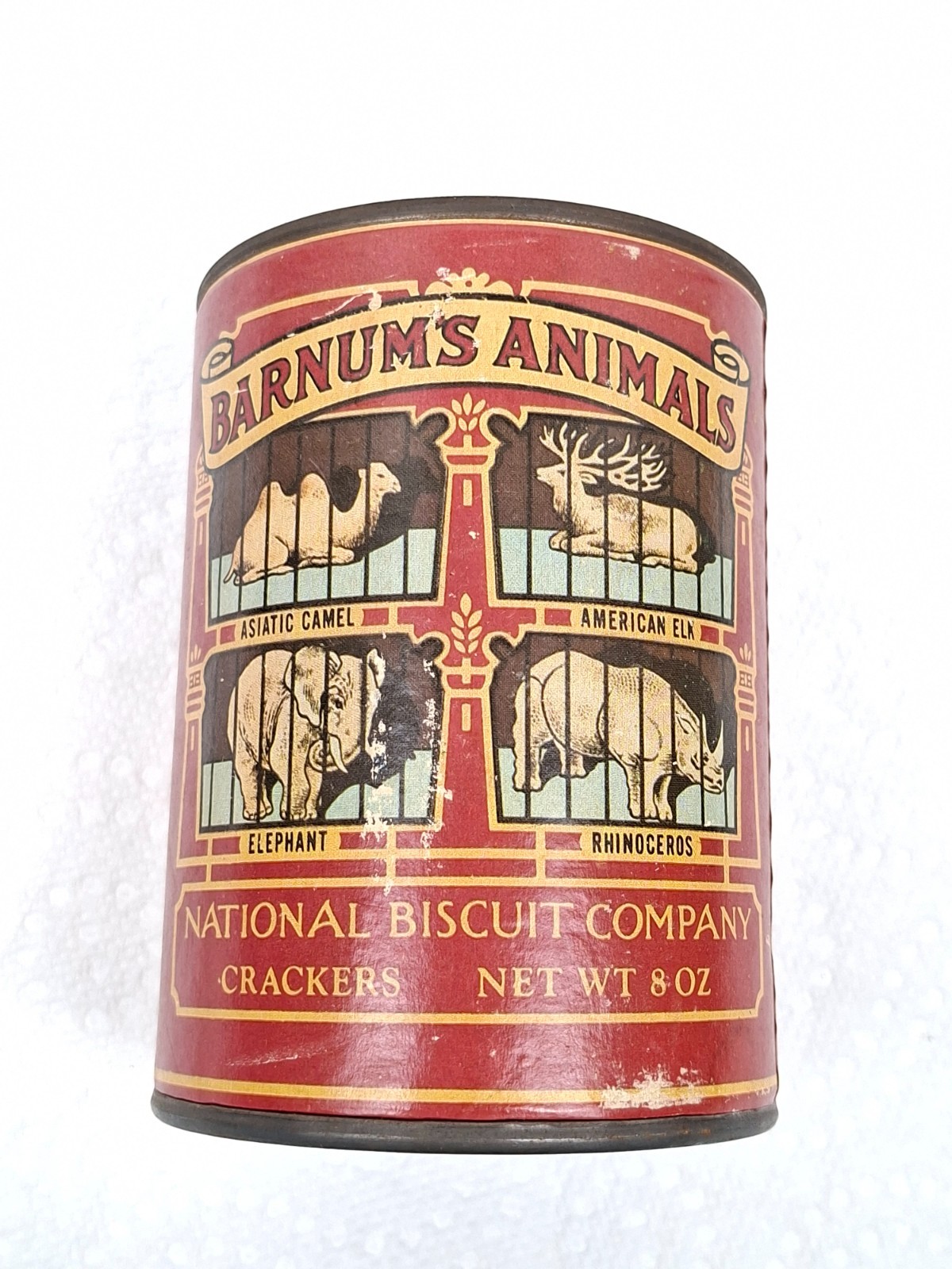 Vintage 1970s Barnums Animals Crackers Tin Coin Bank – 8 Oz National Biscuit Co
