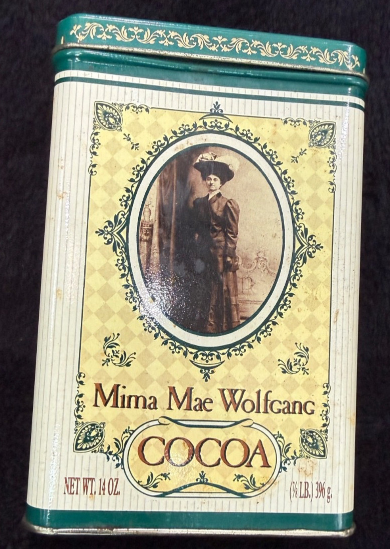 Vintage Mima Mae Wolfgang Cocoa 14oz. Collectors Tin Empty