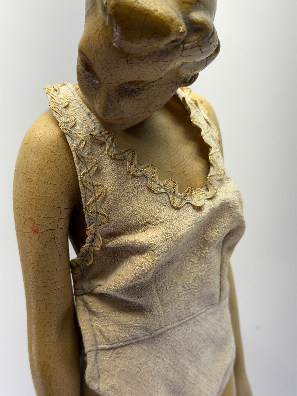 ATQ 1930S STORE COUNTER DISPLAY Risque LINGERIE MANNEQUIN FIGURE Charna-Lee 23″