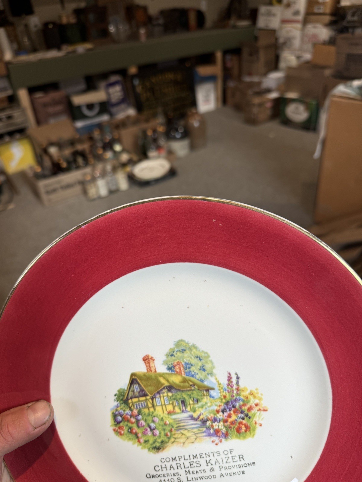 Charles Kaizer Groceries Meats Provisions S Linwood Ave Adv Plate Baltimore MD