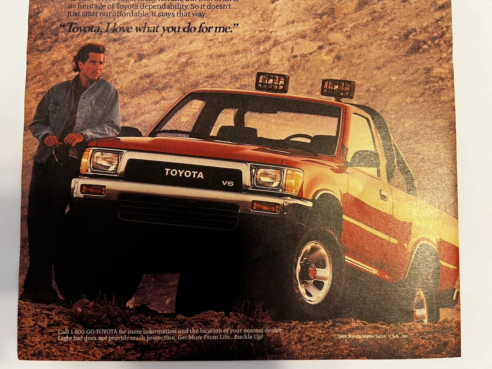 Vtg 1990s AD-1990 Red Toyota 4 x 4 Deluxe V6 Pick-up Truck-150 Horses-180Ft.-Lbs