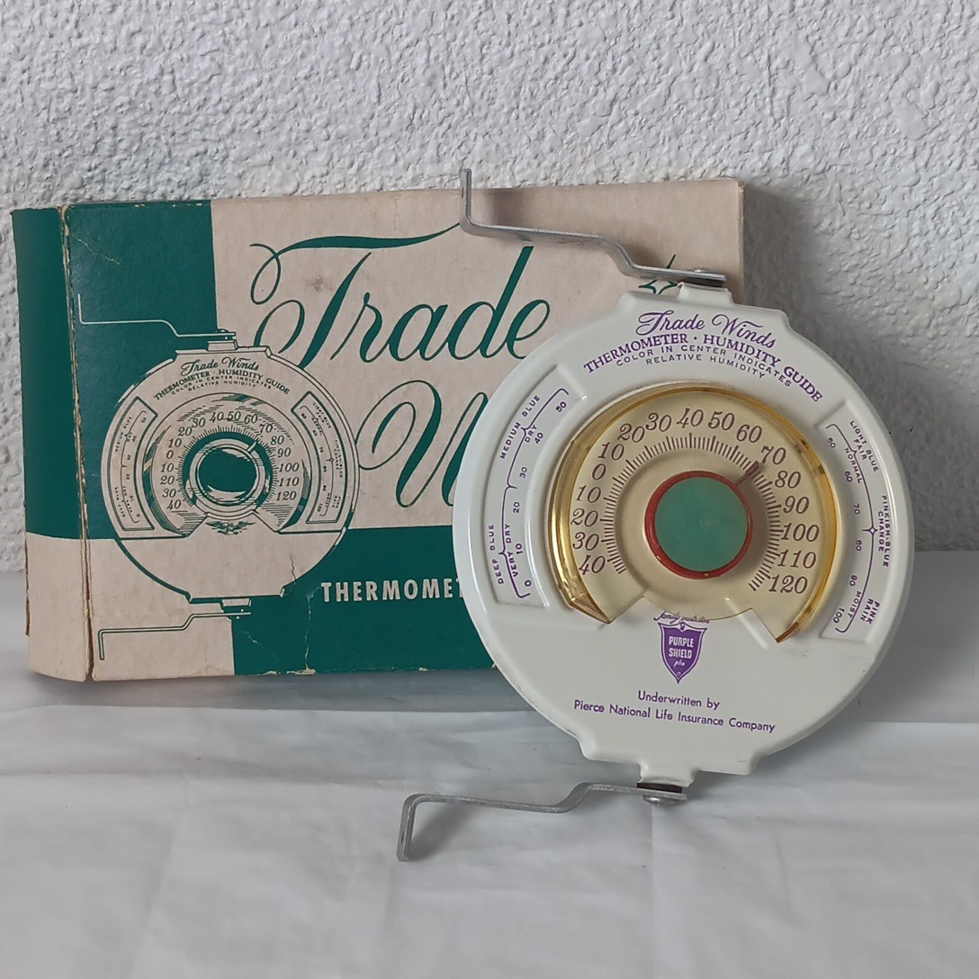 Purple Shields Life Insurance Trade Winds Thermometer Advertising Merchandise