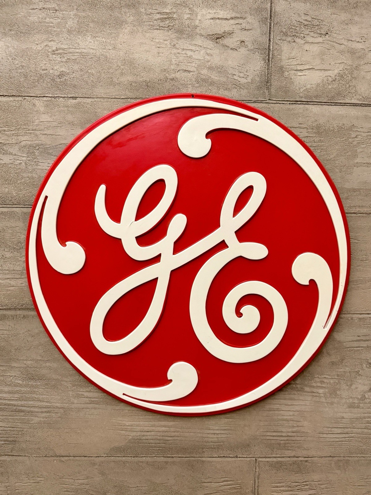 Vintage Original Red/White 24″ Plastic General Electric / GE Sign