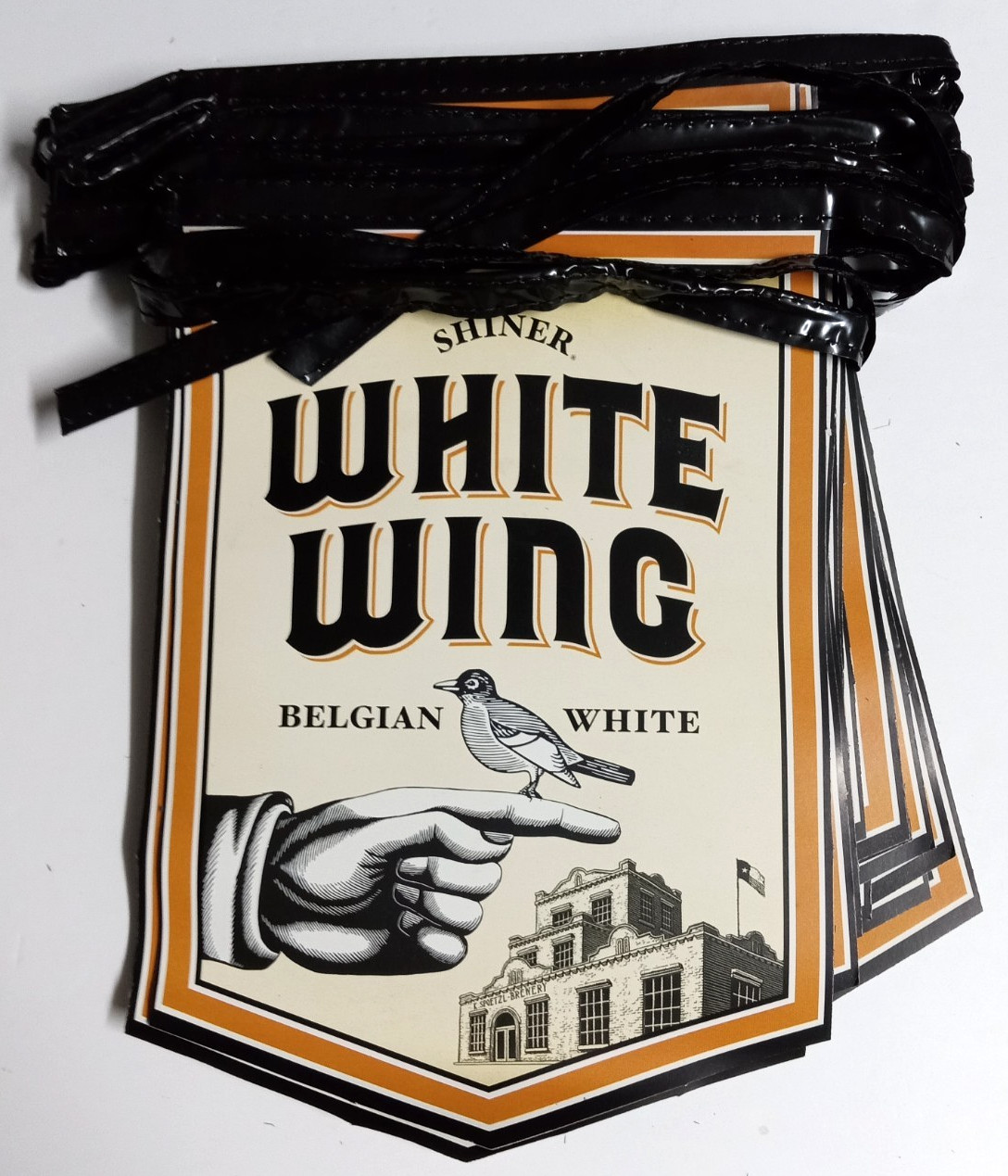 Shiner Belgian White Wing 26ft String of 20 Flags (8″ ea) c2010 Spoetzl TX NEW
