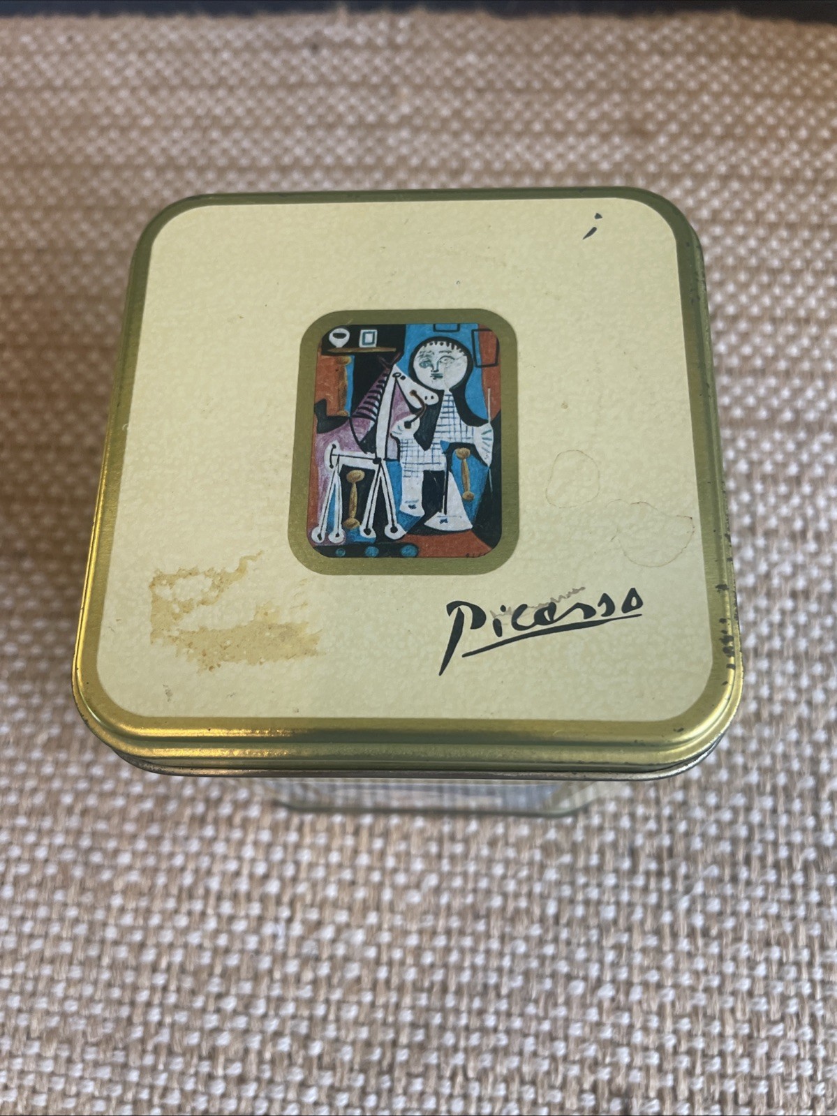 Vintage 1980s Picasso Art Museum Collection Candle Canister, Tin Ben Rickert