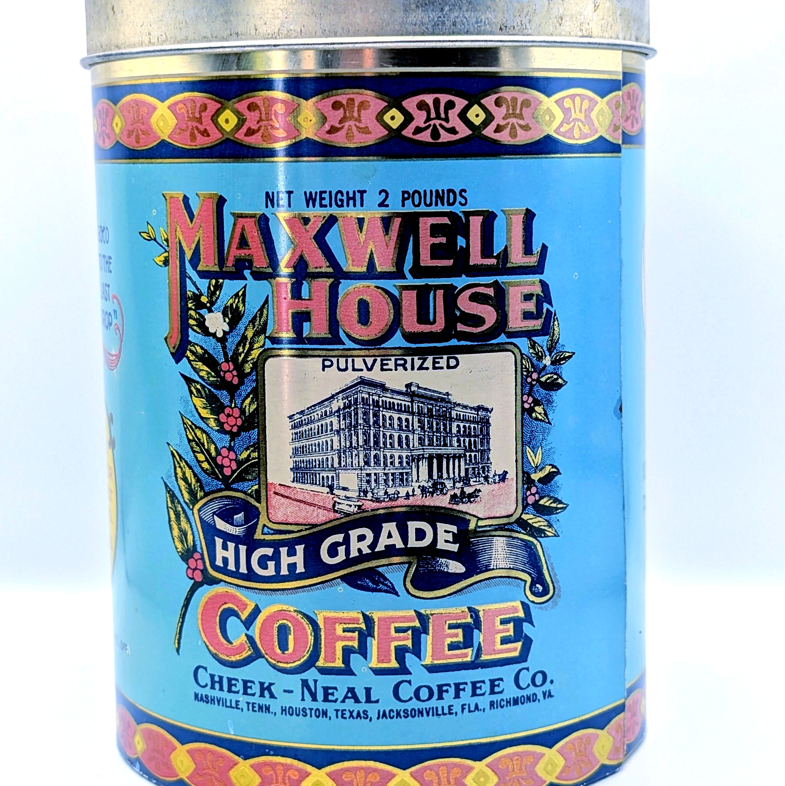 Vtg 1979 Maxwell House Coffee Tin Canister Cheinco High Grade Kitchen Prop Decor