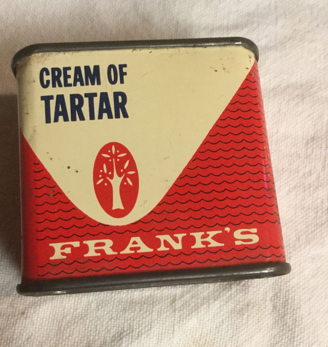 Vintage Frank’s Cream Of Tartar Metal Can 1 1/2 Ounce. Empty