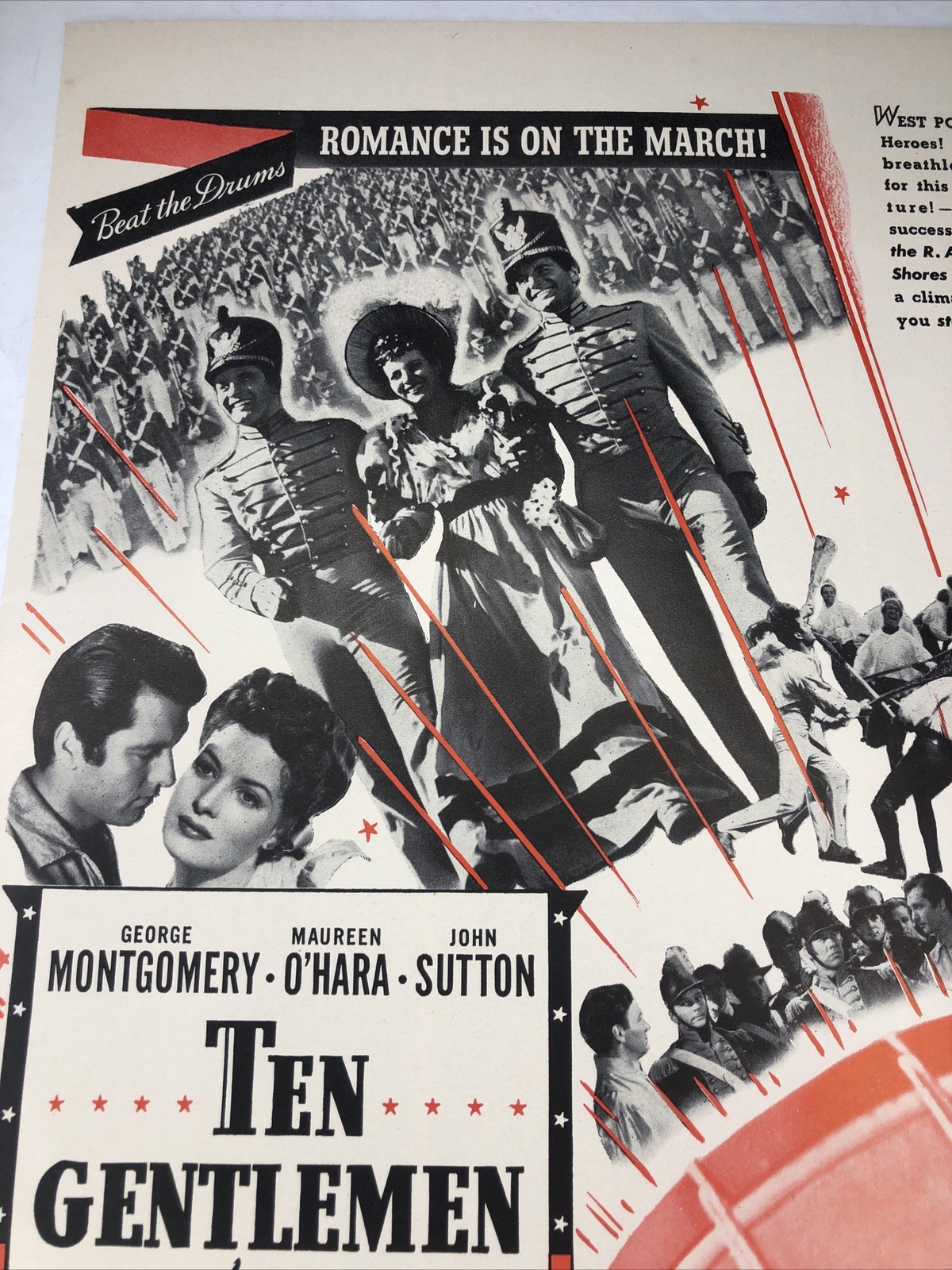 1942 Ten Gentlemen from West Point Movie Maureen O’Hara Vintage Print Ad