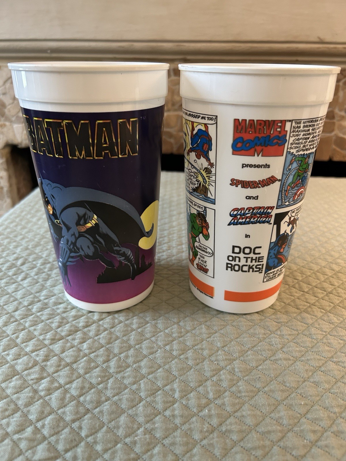 Taco Bell 1989 Batman & Hardee’s 1990 Marvel Comics Restaurant Cups