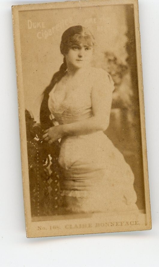 1890’s Duke Cross Cut Cigarettes Actress Claire Bonneface Real Photo Card P70