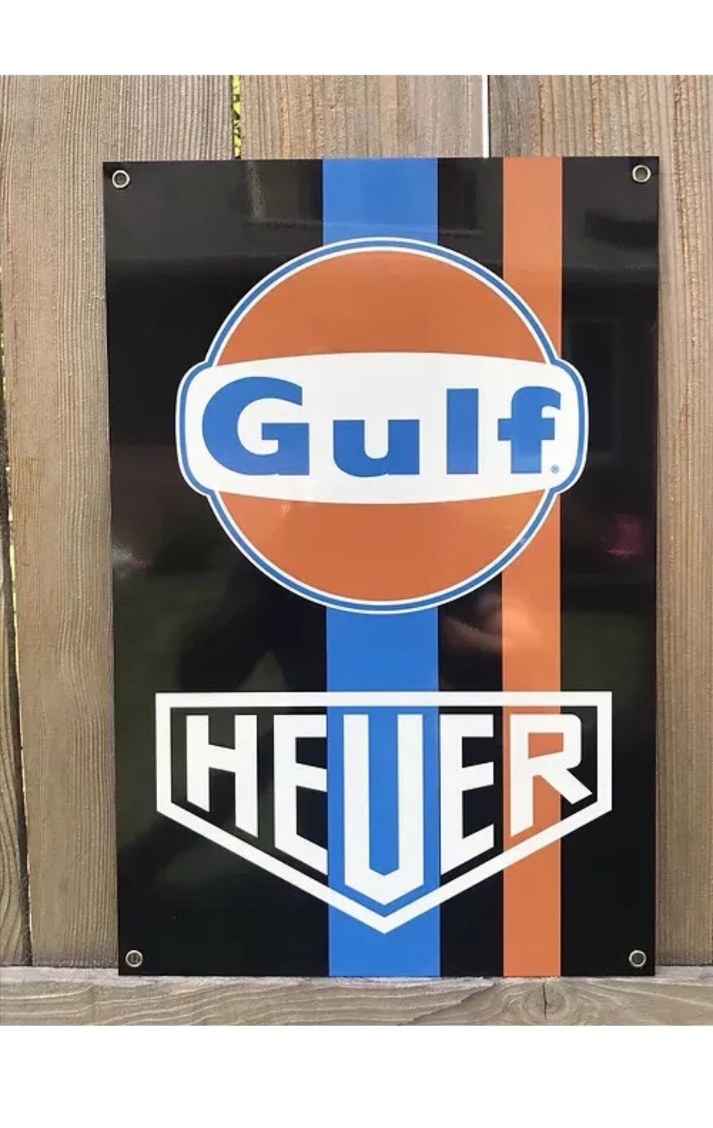 Gulf Heuer Grand prix Racing lemans wall art garage sign 12 Inch